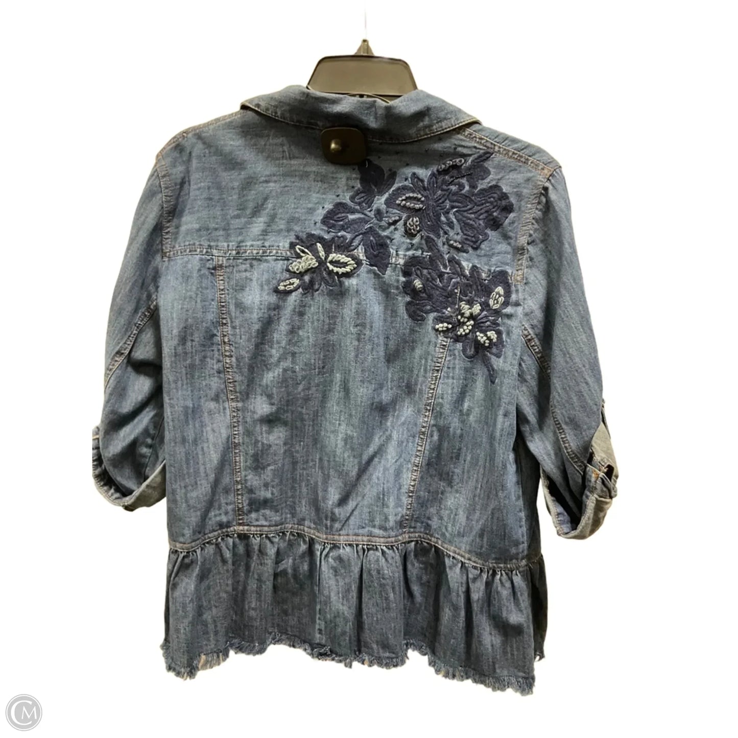 Jacket Denim By Chicos In Blue Denim, Size: Xs