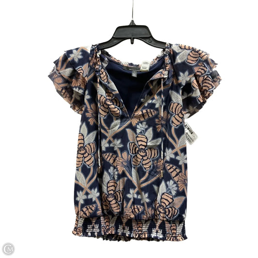 Top Short Sleeve By White House Black Market In Navy, Size: Xs