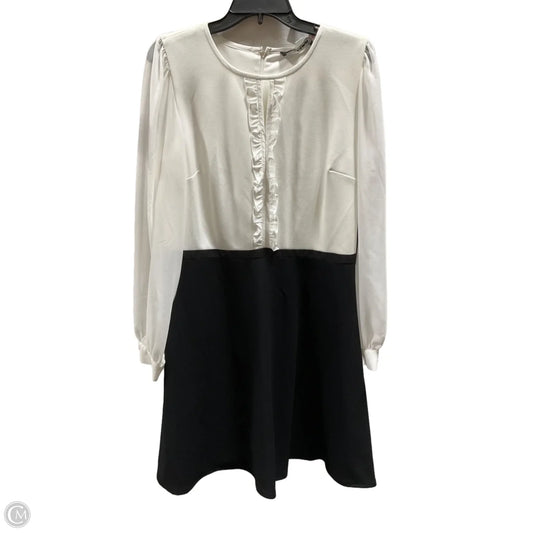 Dress Designer By Karl Lagerfeld In Black & Cream, Size: L