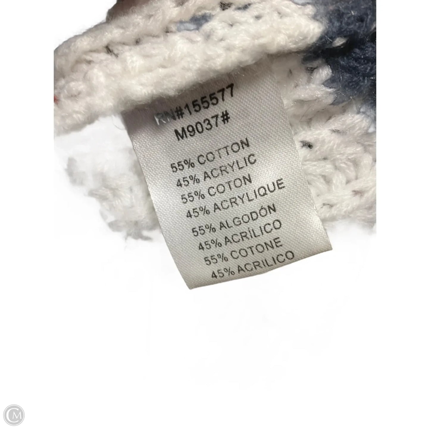 Sweater By Miracle In Orange & Tan, Size: M