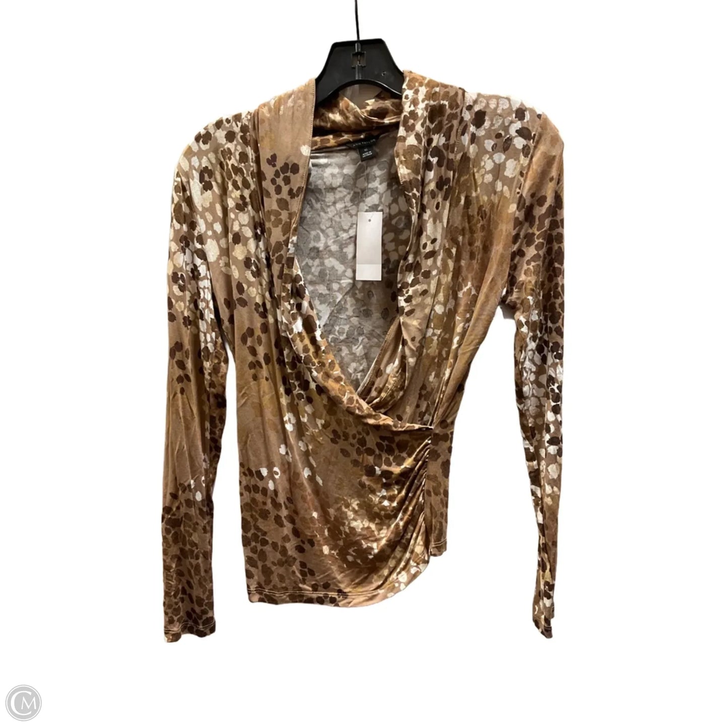 Top Long Sleeve Basic By Ann Taylor In Brown, Size: Xs