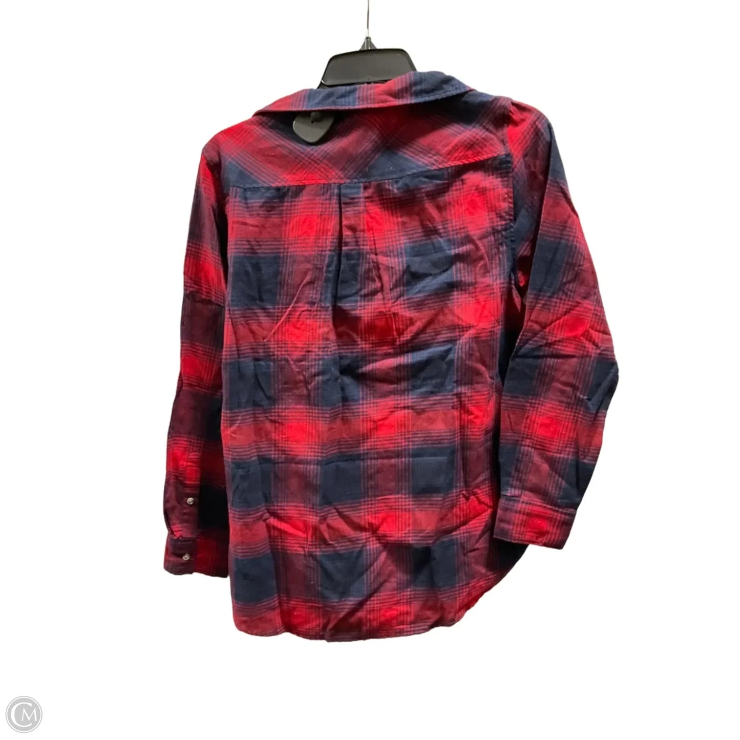 Blouse Long Sleeve By H&m In Plaid Pattern, Size: Xs