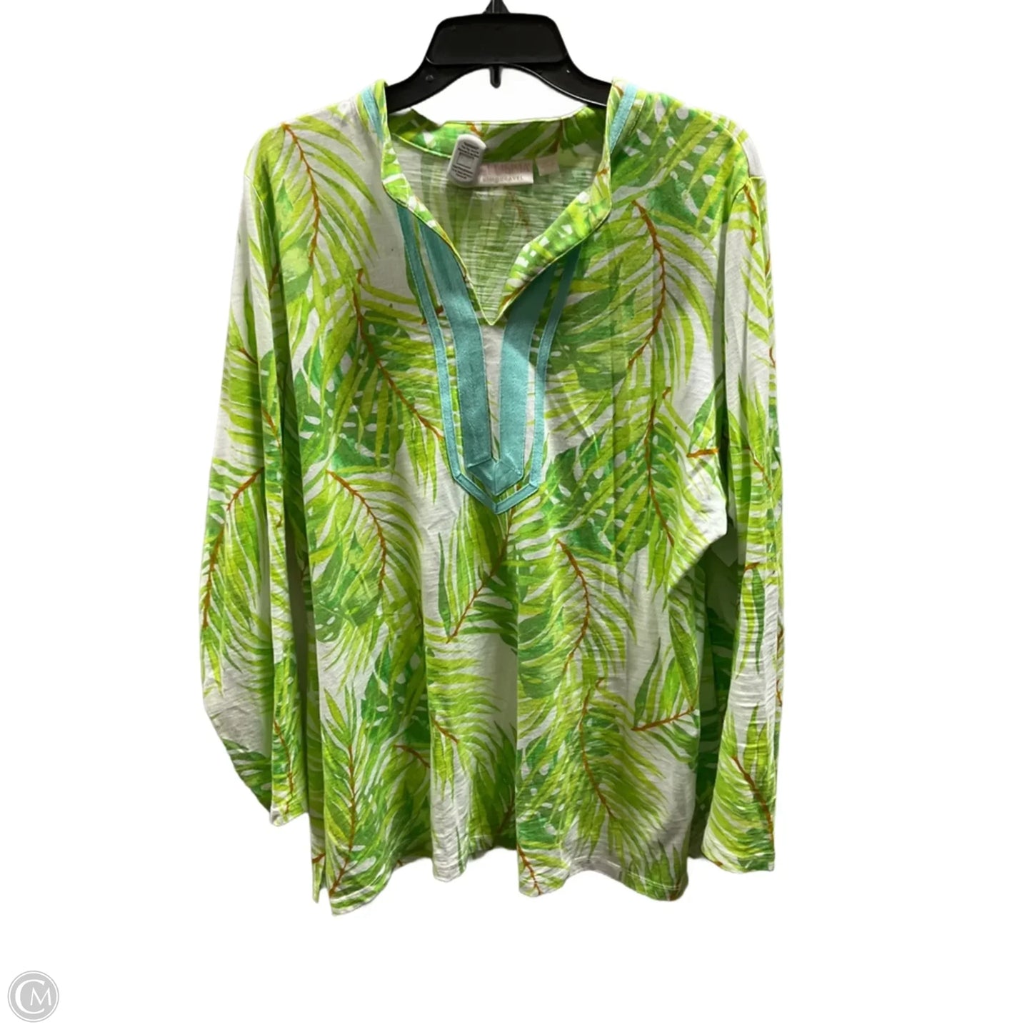 Top Long Sleeve By Belle By Kim Gravel In Green, Size: L
