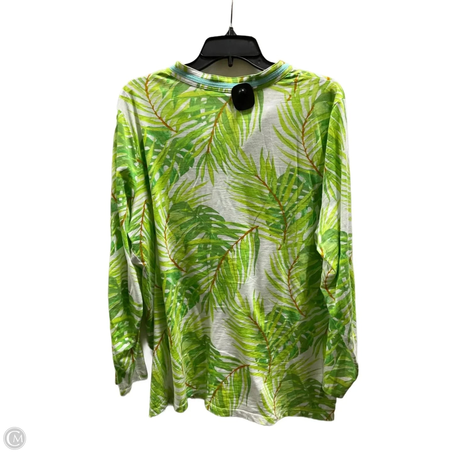 Top Long Sleeve By Belle By Kim Gravel In Green, Size: L