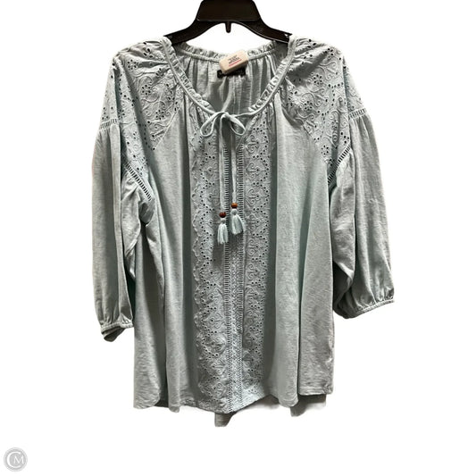 Top 3/4 Sleeve By Lane Bryant In Teal, Size: 2x