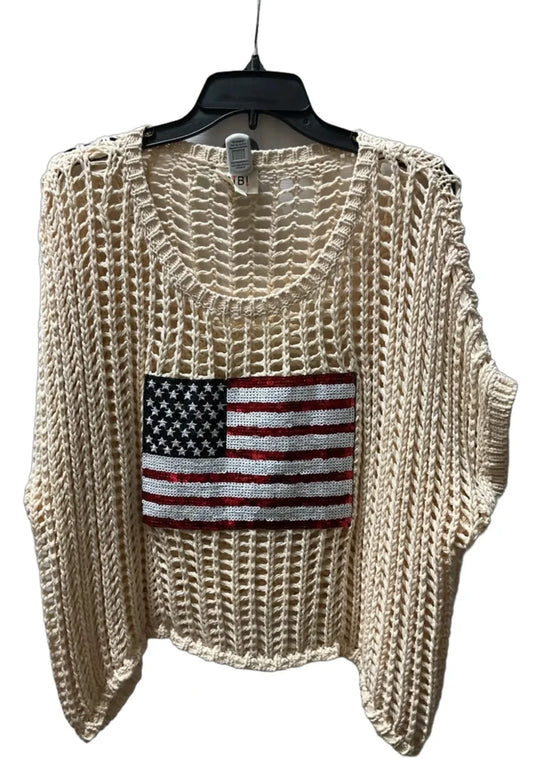 Top Short Sleeve By Bibi In Cream, Size: S