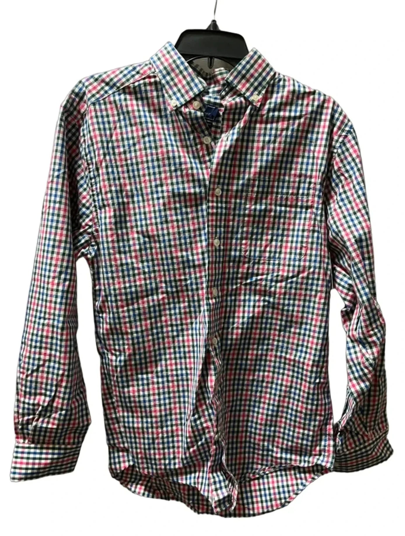 Blouse Long Sleeve By Vineyard Vines In Plaid Pattern, Size: S