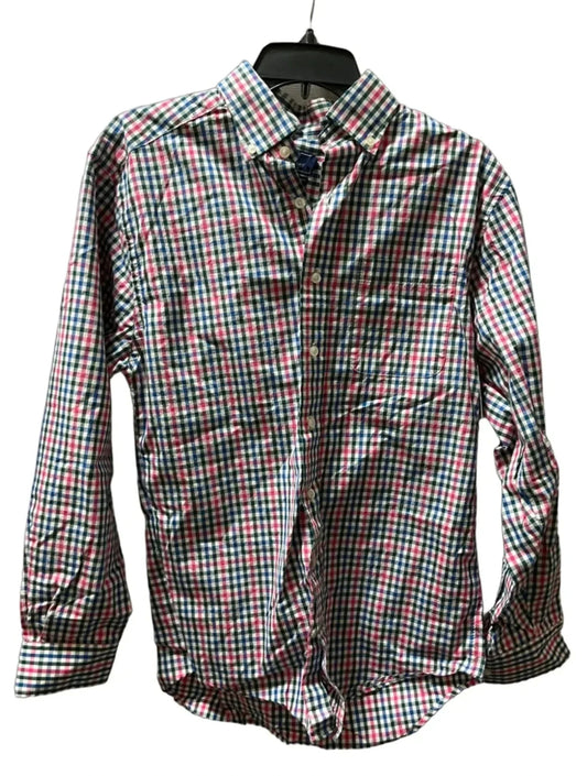 Blouse Long Sleeve By Vineyard Vines In Plaid Pattern, Size: S