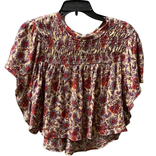 Top Short Sleeve By Free People In Orange, Size: Xs