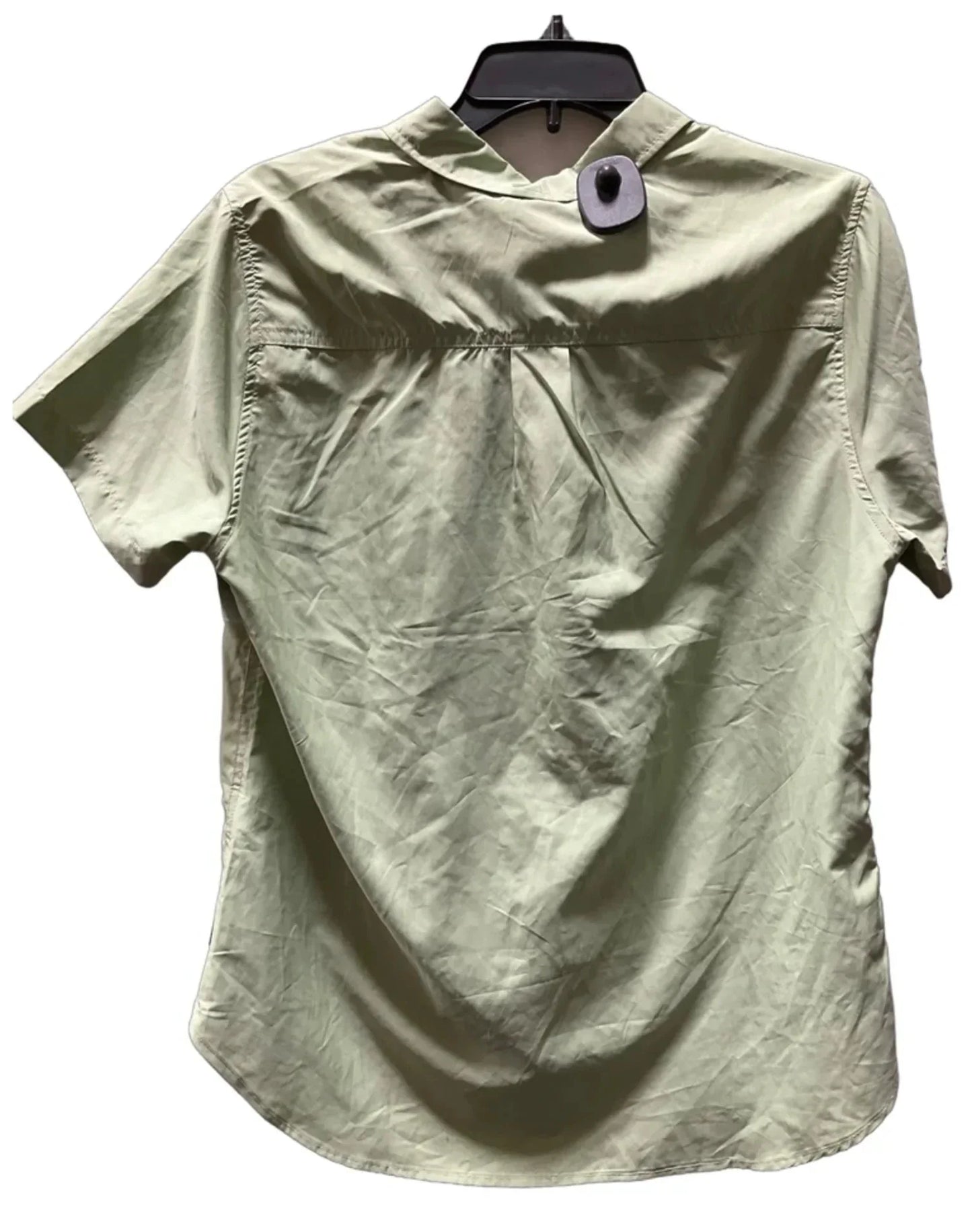 Blouse Short Sleeve By Eddie Bauer In Green, Size: L
