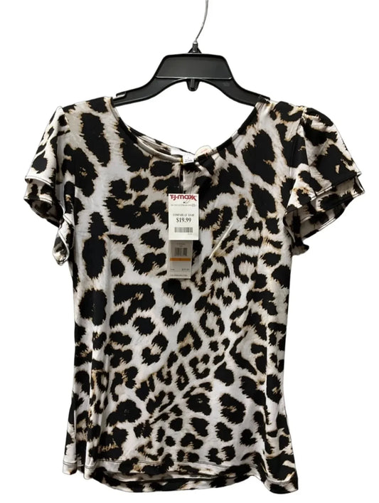 Top Short Sleeve By Calvin Klein In Animal Print, Size: S