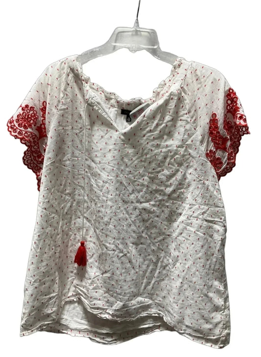 Top Short Sleeve By Talbots In Polkadot Pattern, Size: Xl