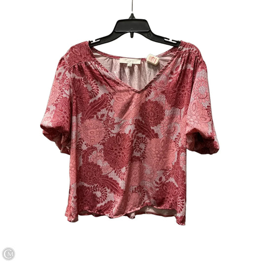 Top Short Sleeve By Loft In Red, Size: Xl