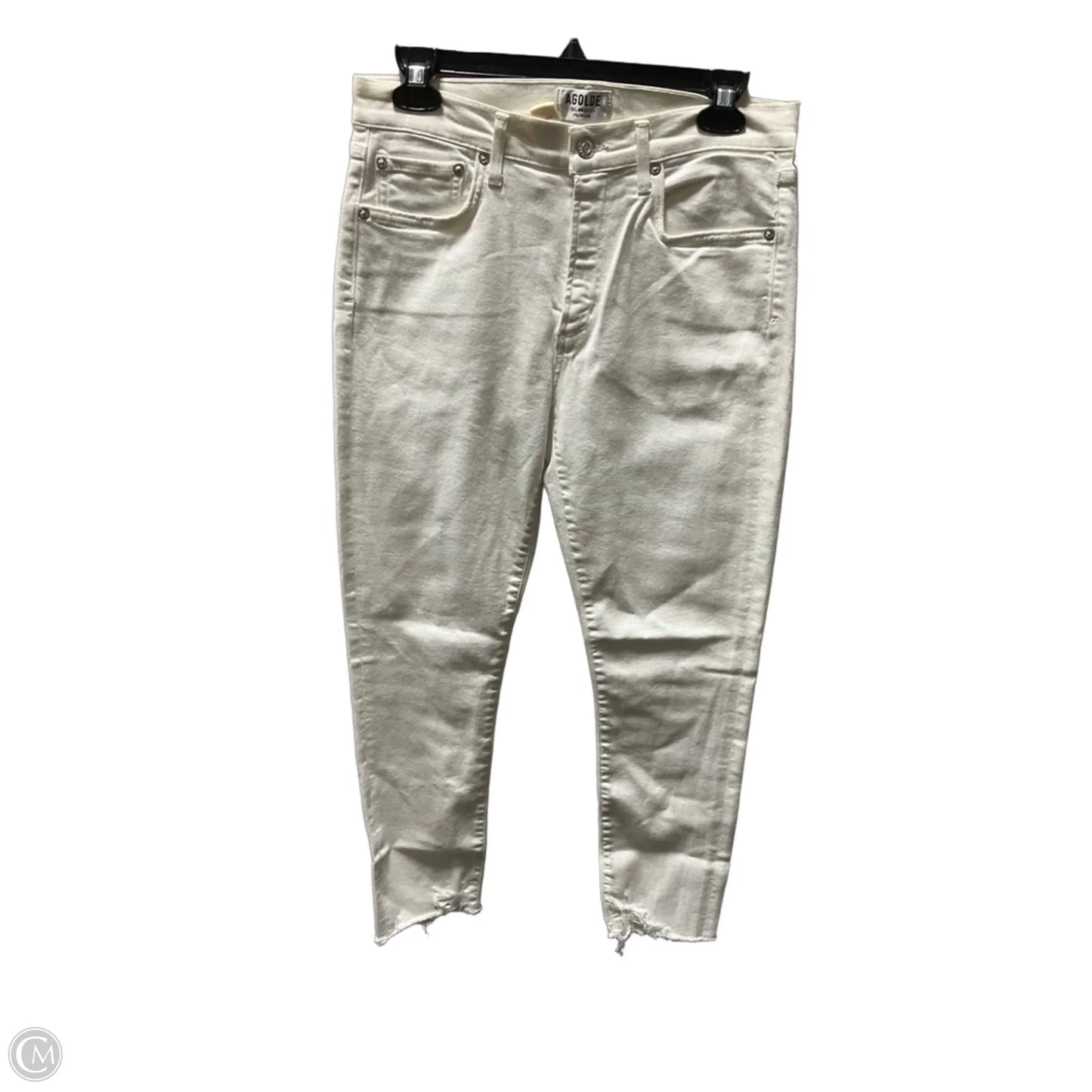 Jeans Skinny By Agolde In White, Size: 8