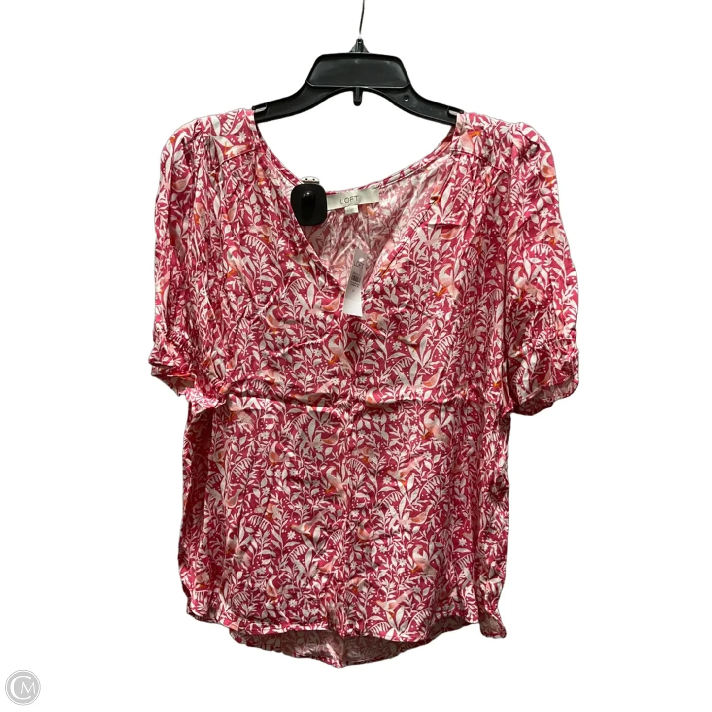 Top Short Sleeve By Loft In Pink, Size: M