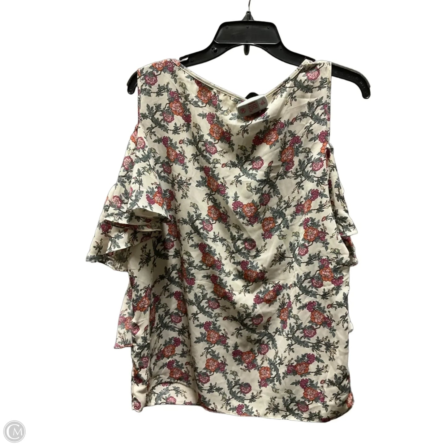 Top Short Sleeve By Max Studio In Floral Print, Size: L