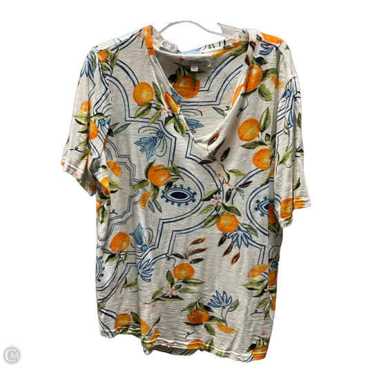 Top Short Sleeve By Chicos In Orange, Size: Xl