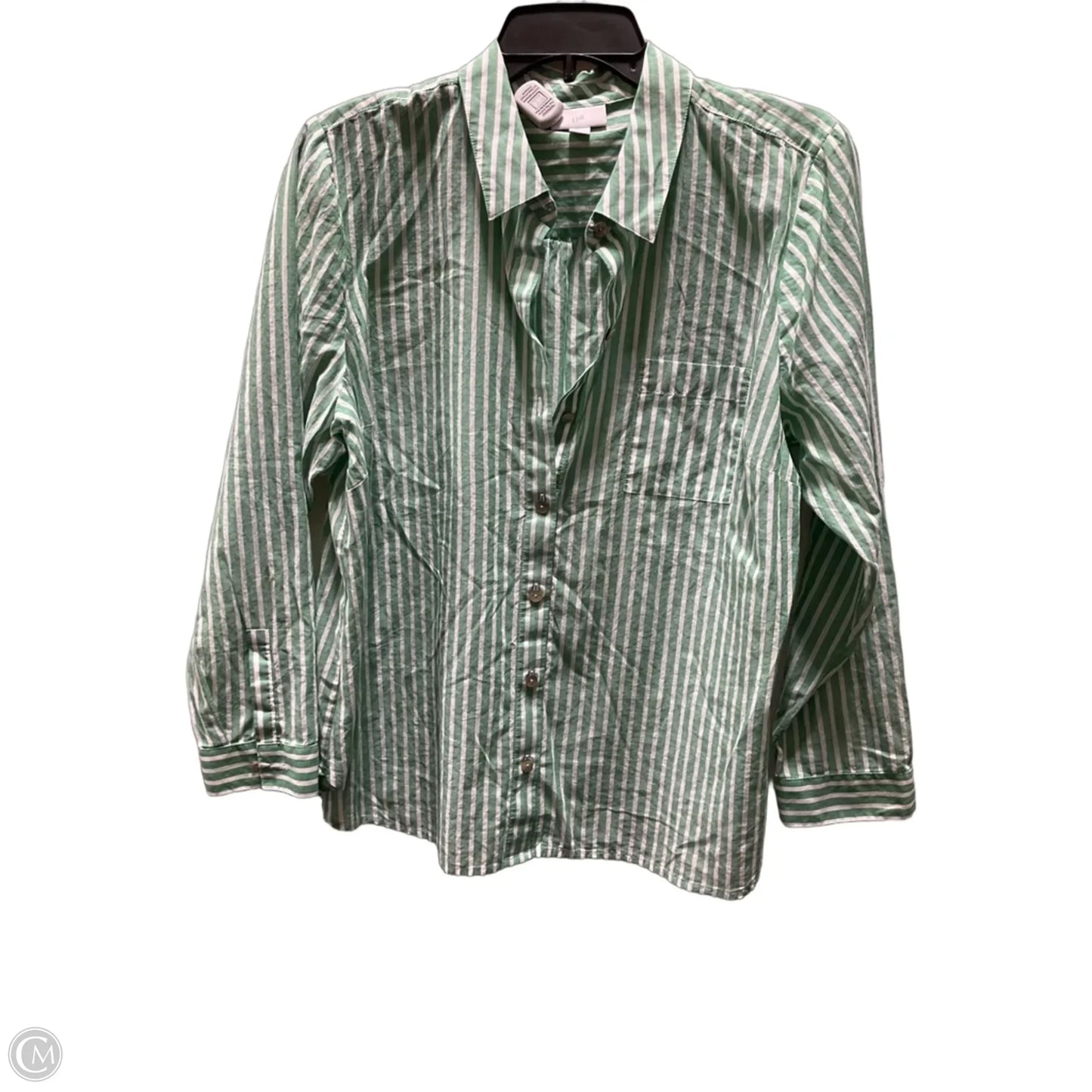 Blouse Long Sleeve By J. Jill In Striped Pattern, Size: L