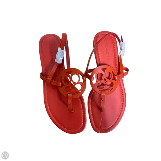 Sandals Designer By Coach In Orange, Size: 8.5