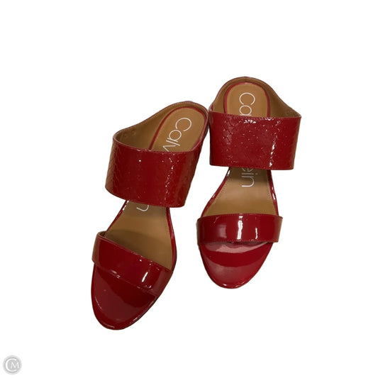 Shoes Heels Kitten By Calvin Klein In Red, Size: 9