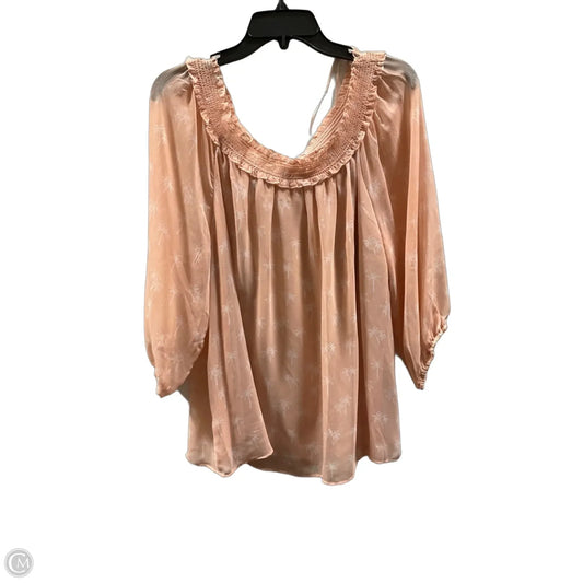 Top 3/4 Sleeve By Lc Lauren Conrad In Peach, Size: Xxl