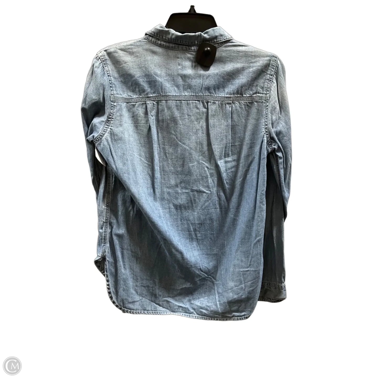 Blouse Long Sleeve By J. Crew In Blue Denim, Size: M