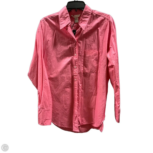 Blouse Long Sleeve By H&m In Pink, Size: S