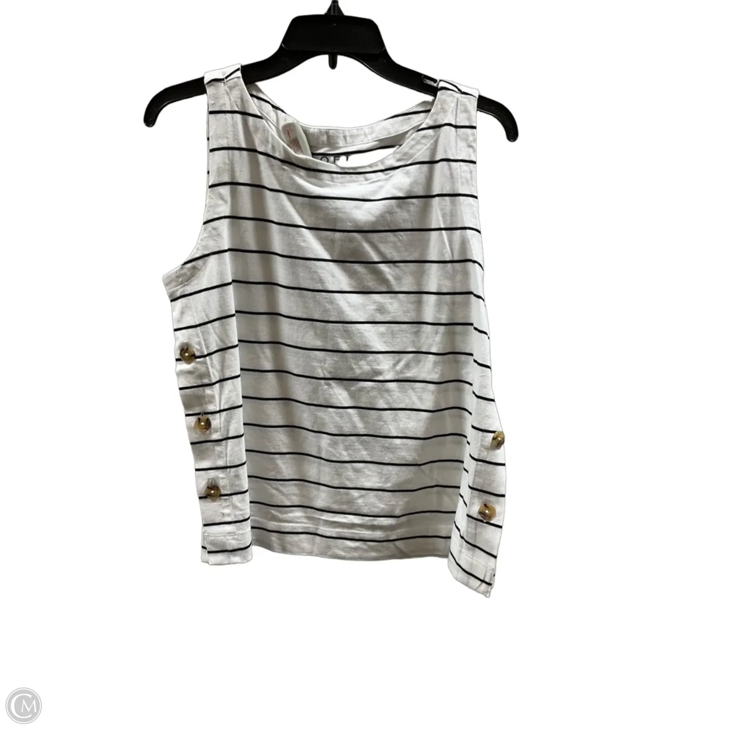 Top Sleeveless Basic By Loft In Striped Pattern, Size: M
