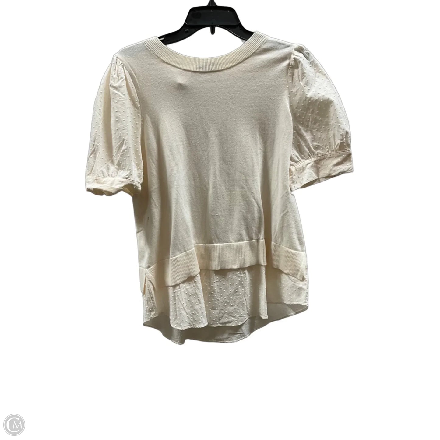 Top Short Sleeve By Loft In Cream, Size: M