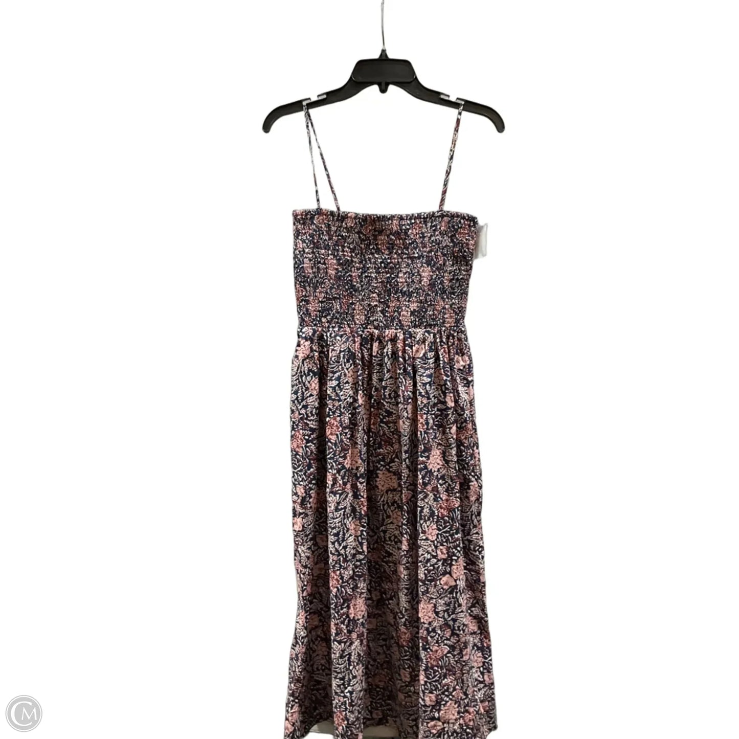 Dress Casual Midi By Ann Taylor In Pink & White, Size: M