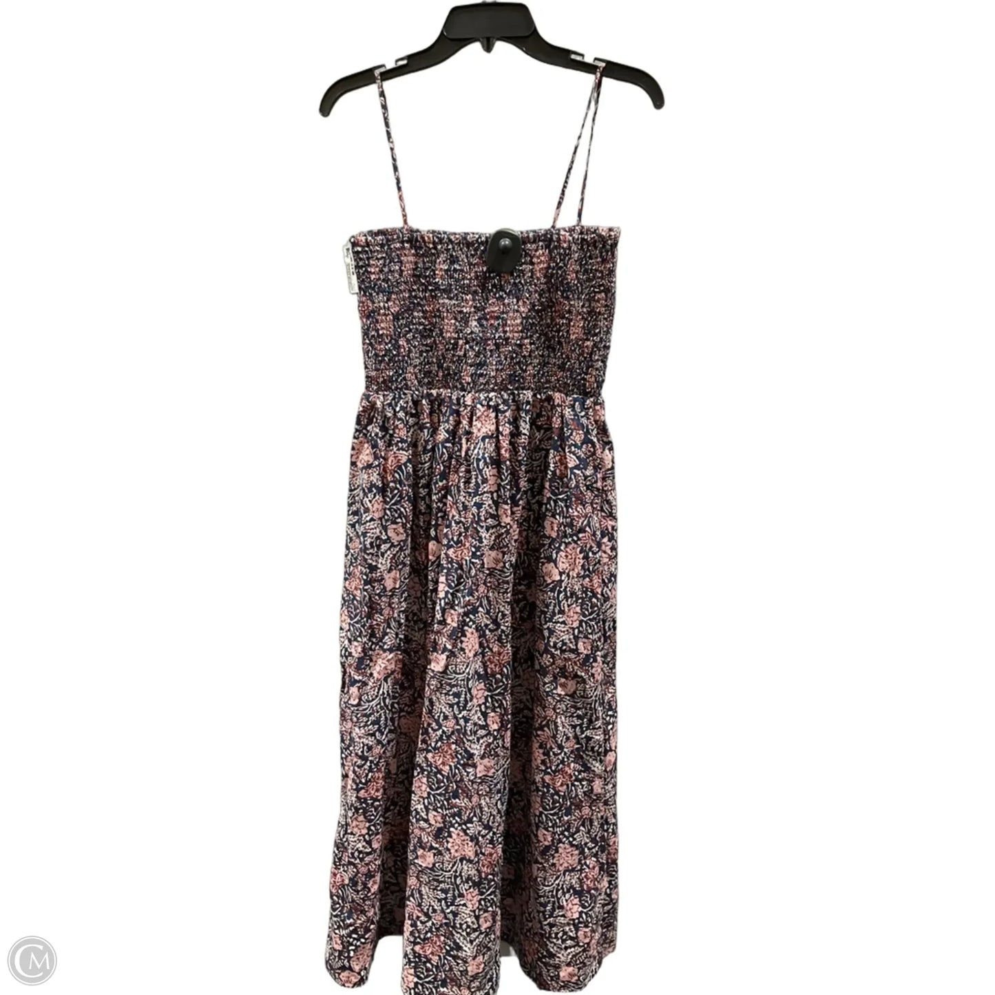 Dress Casual Midi By Ann Taylor In Pink & White, Size: M