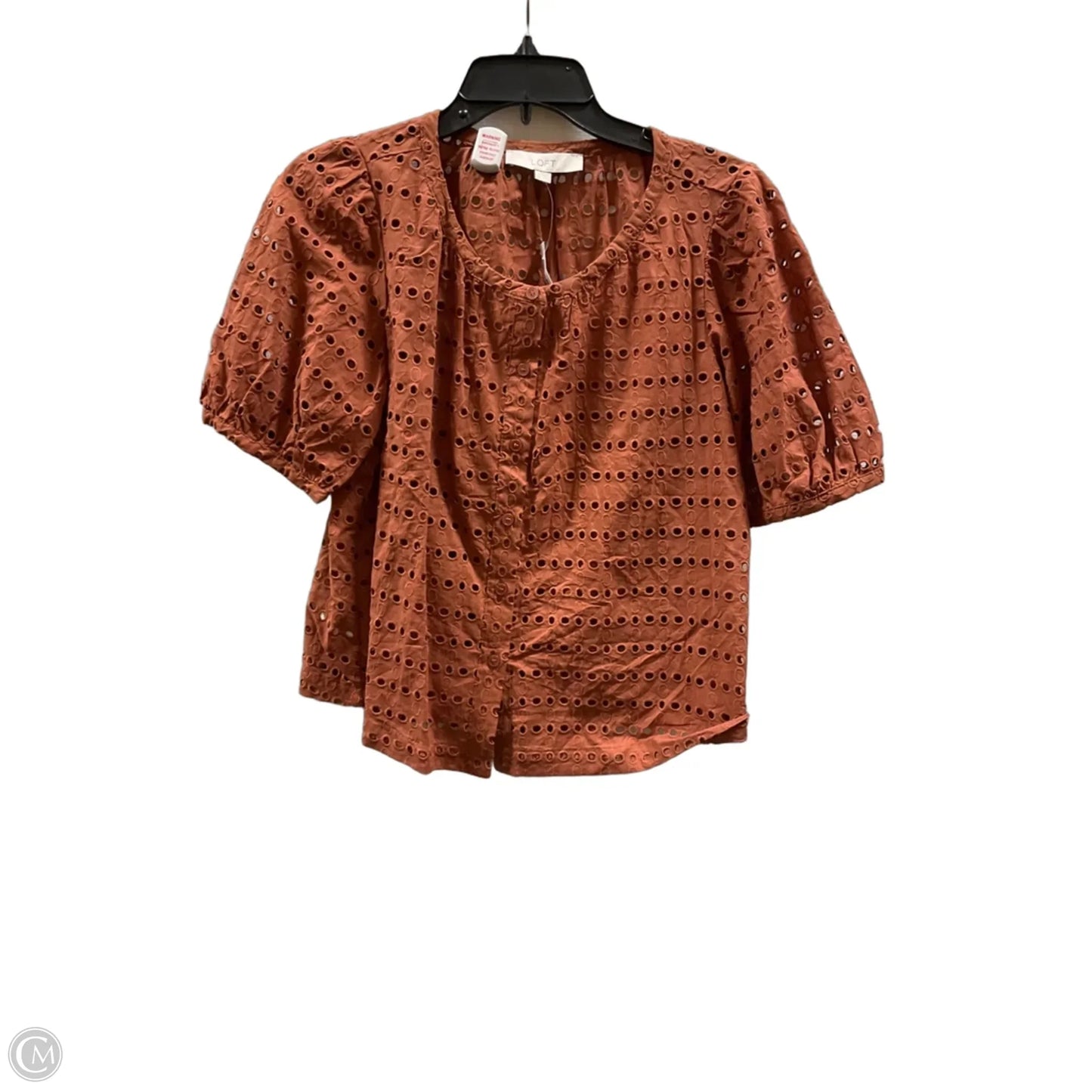 Top Short Sleeve By Loft In Brown, Size: S