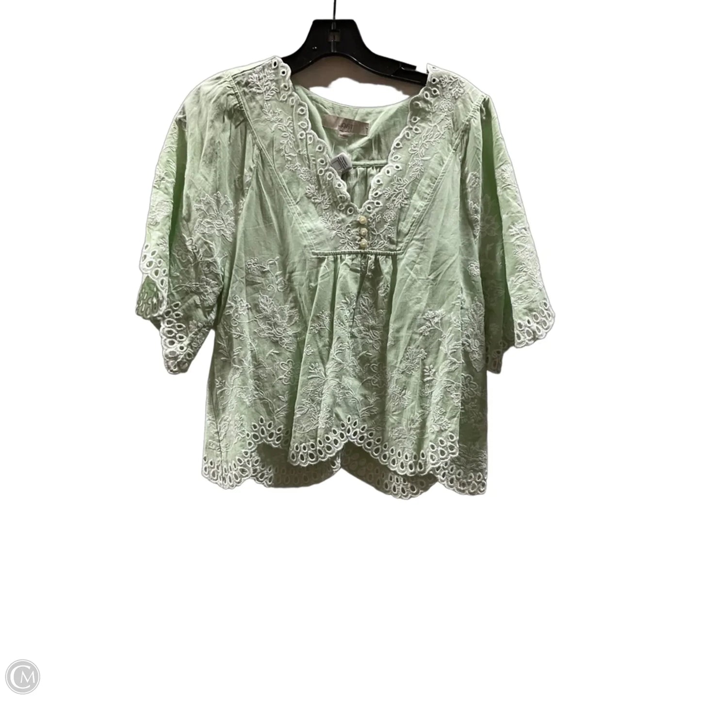 Top Short Sleeve By Loft In Green, Size: S