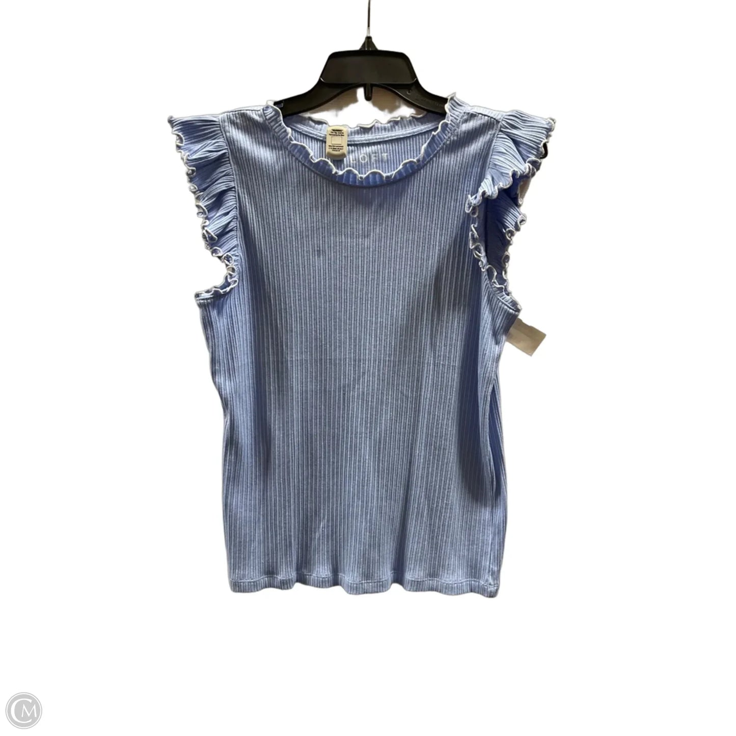 Top Short Sleeve By Loft In Blue, Size: L