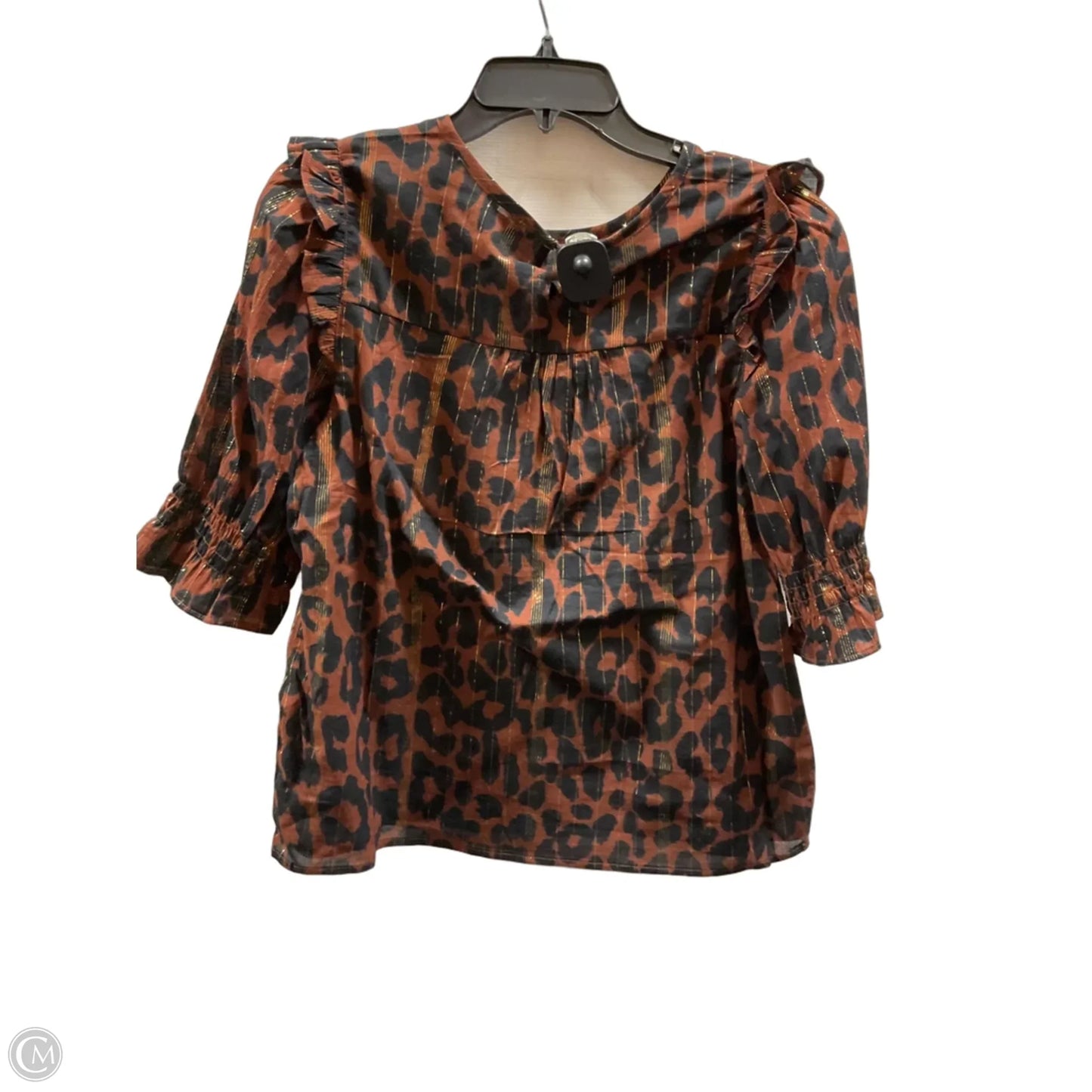 Top Short Sleeve By Loft In Animal Print, Size: M