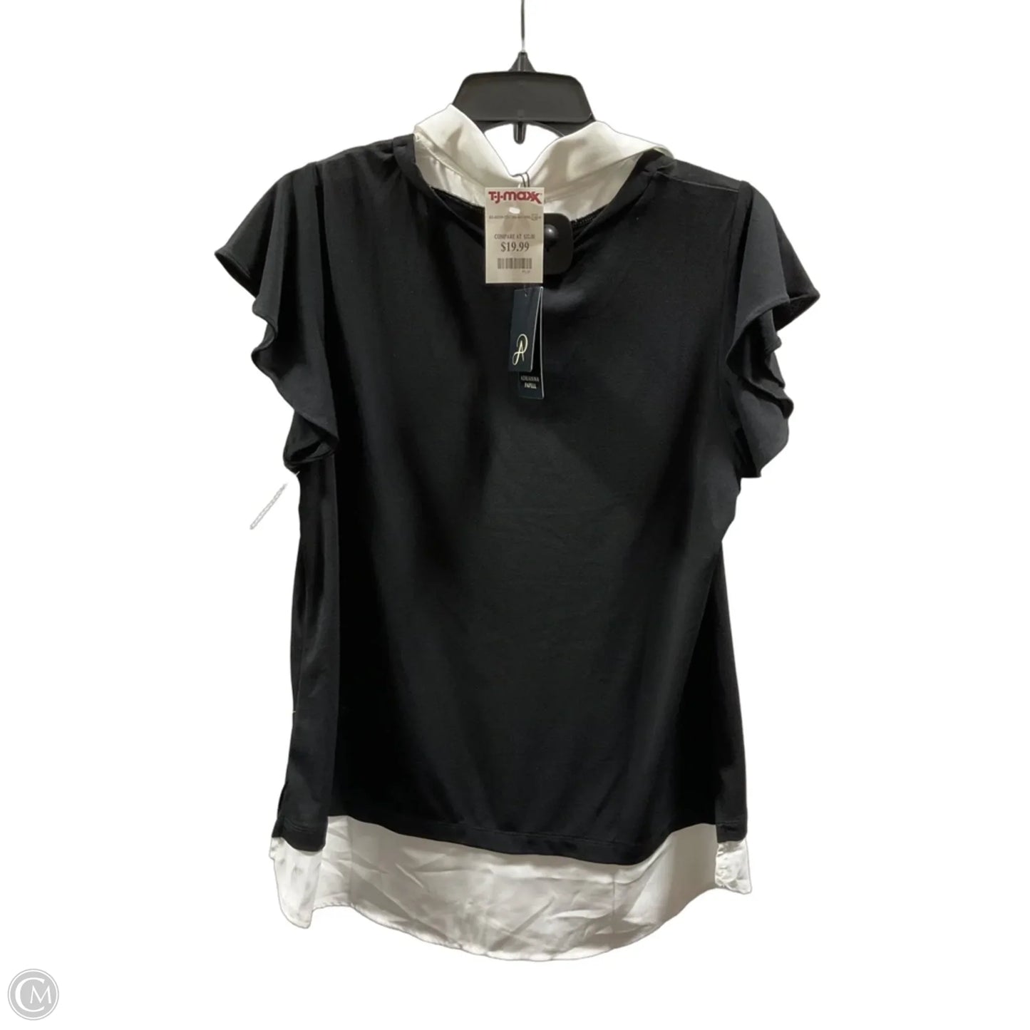 Top Short Sleeve By Adrianna Papell In Black, Size: M