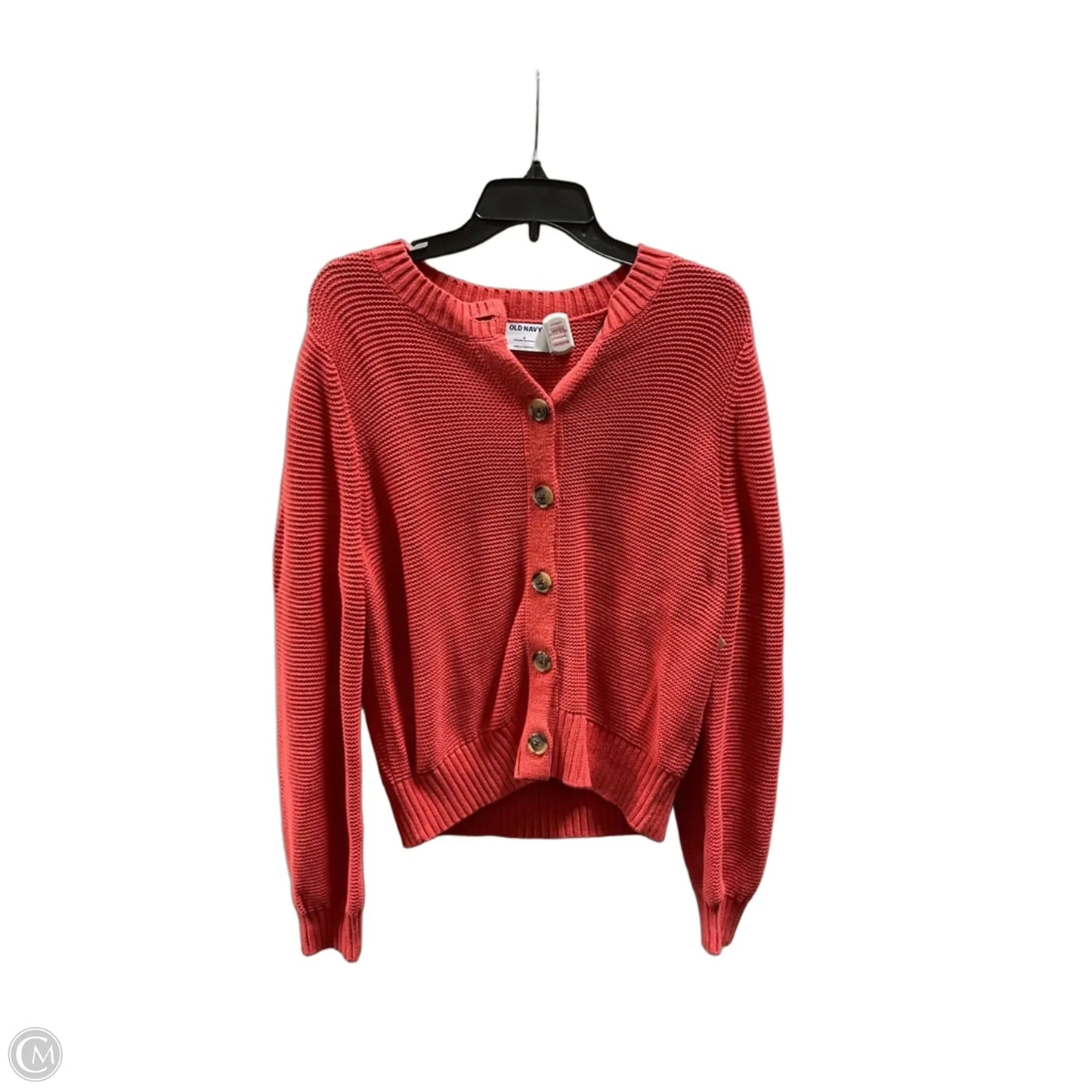 Sweater Cardigan By Old Navy In Orange, Size: M