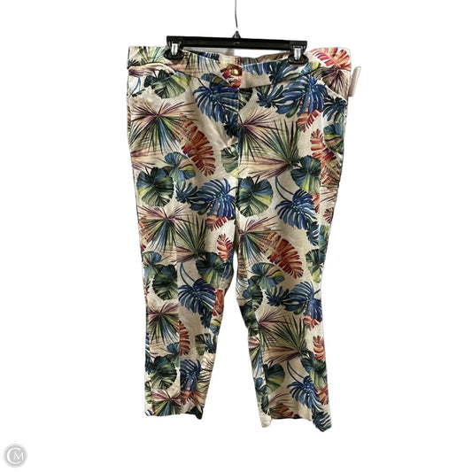 Pants Cropped By Chicos In Tropical Print, Size: Xl