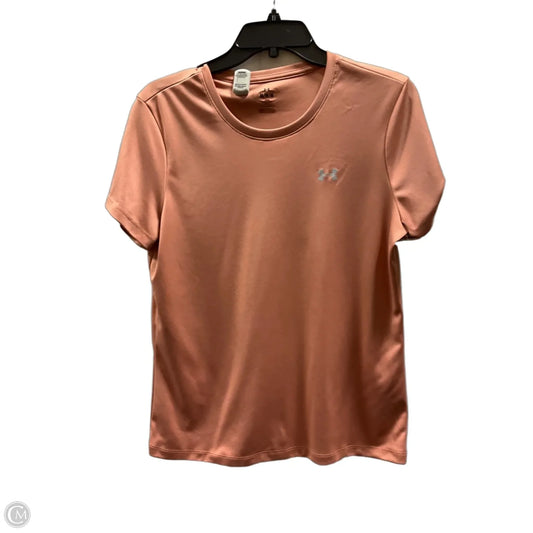Athletic Top Short Sleeve By Under Armour In Orange, Size: M