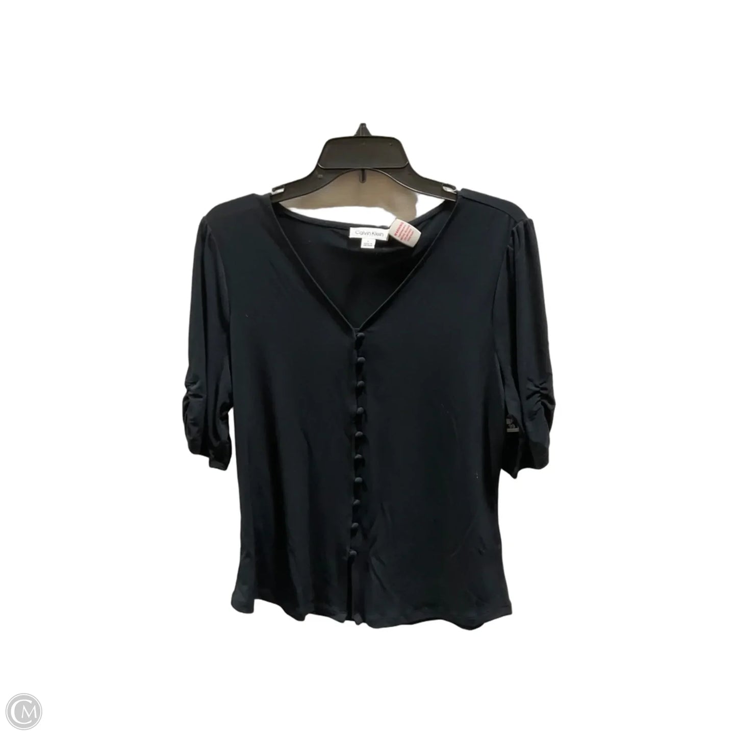 Top Short Sleeve By Calvin Klein In Navy, Size: L
