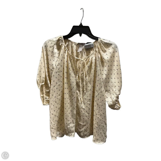 Top Short Sleeve By H&m In Cream, Size: S