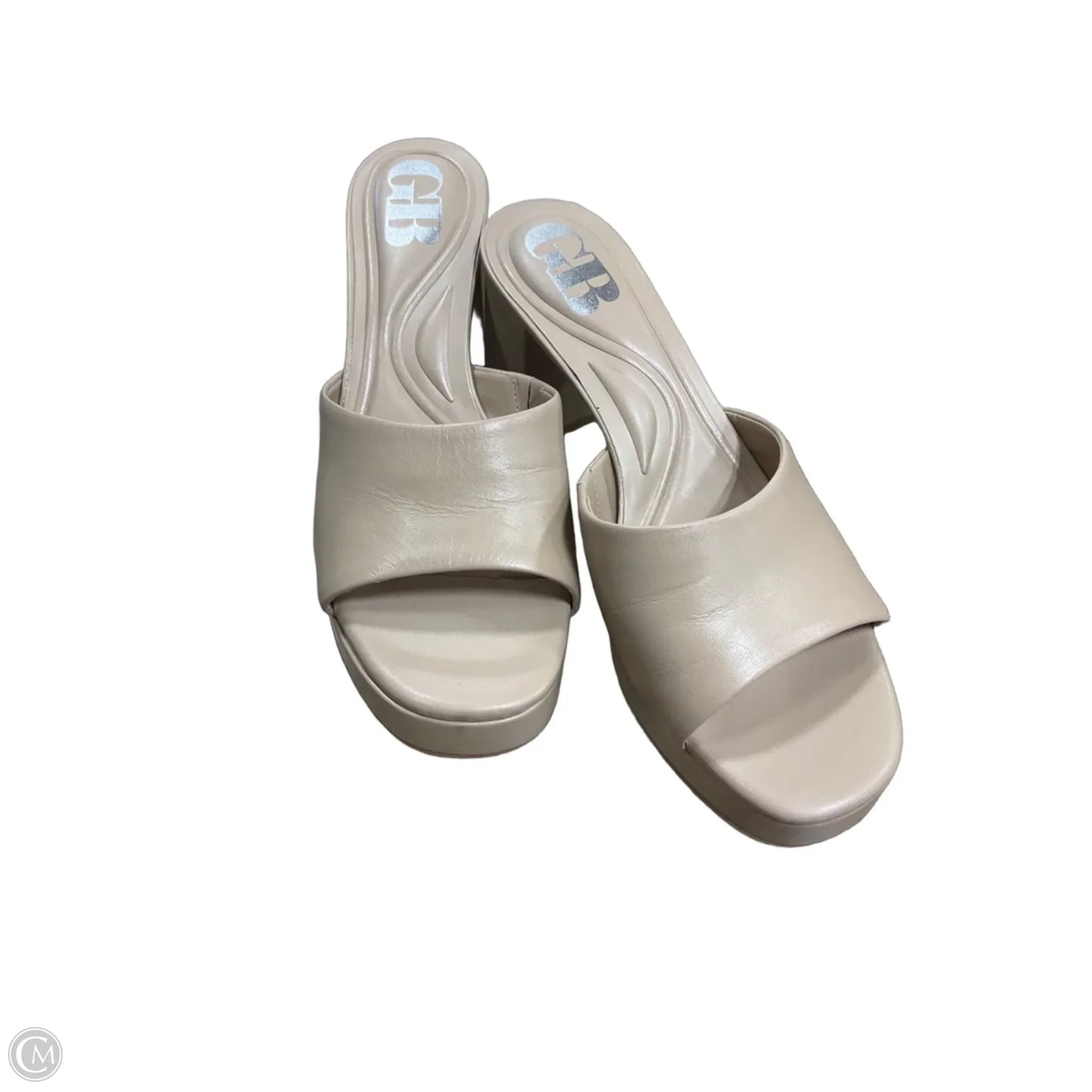 Sandals Heels Block By Gianni Bini In Tan, Size: 7