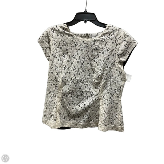 Top Short Sleeve By Halogen In Cream, Size: L
