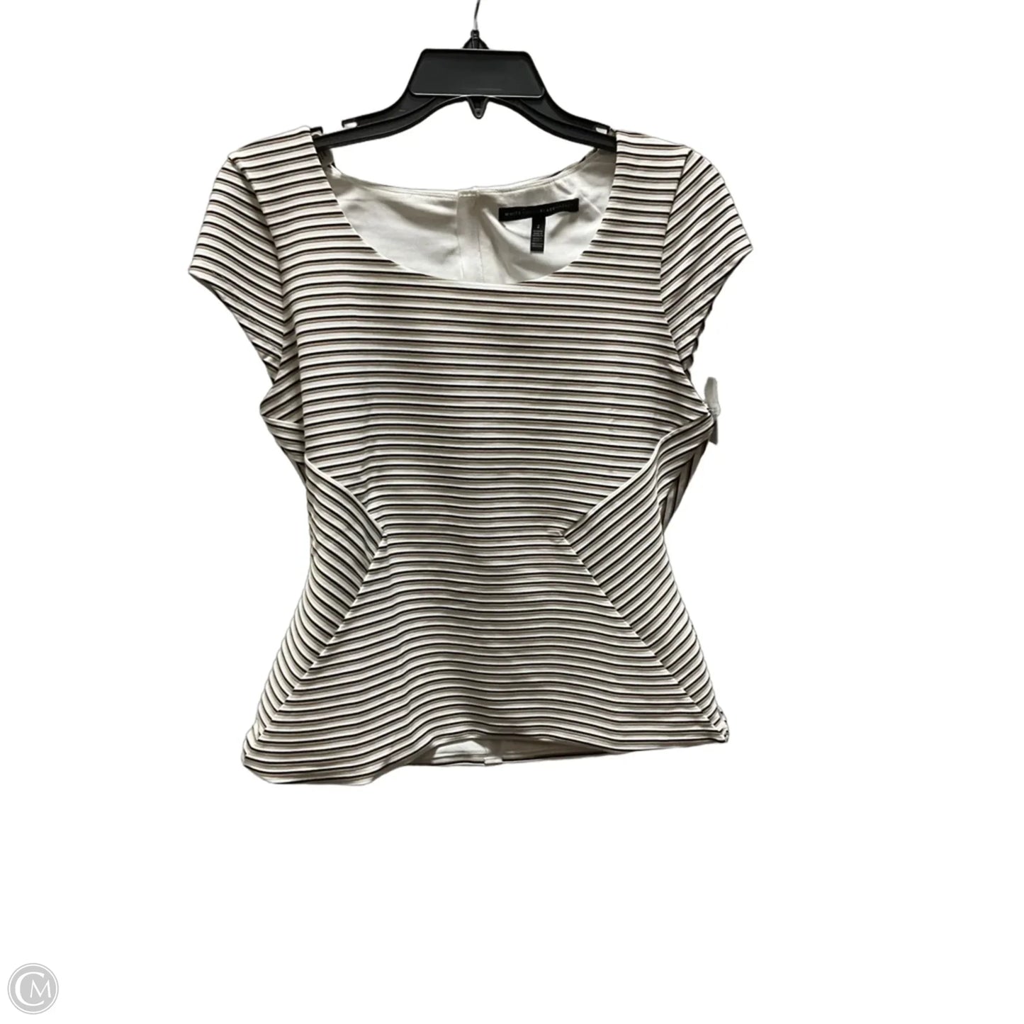 Top Short Sleeve By White House Black Market In Striped Pattern, Size: Xs