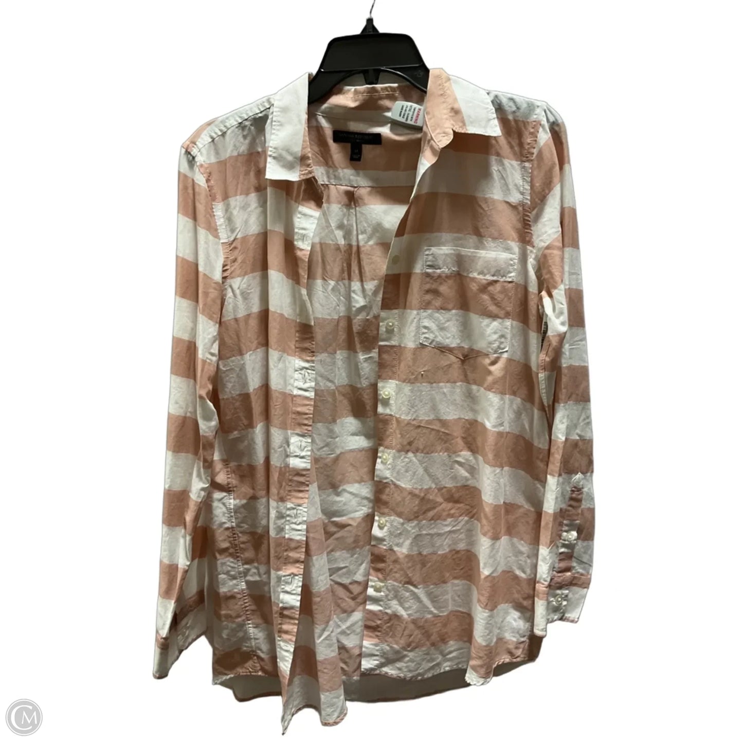 Blouse Long Sleeve By Banana Republic In Striped Pattern, Size: M