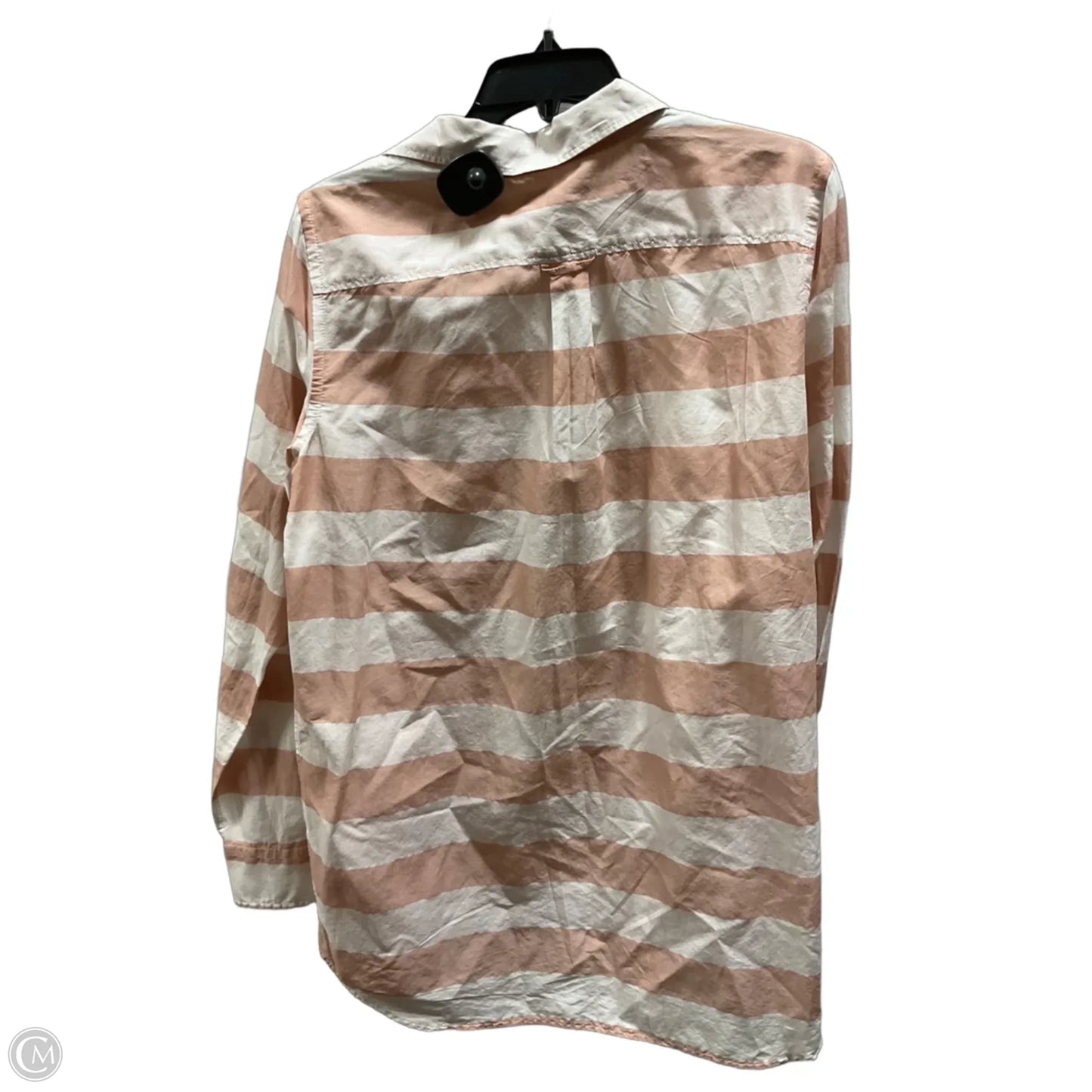 Blouse Long Sleeve By Banana Republic In Striped Pattern, Size: M