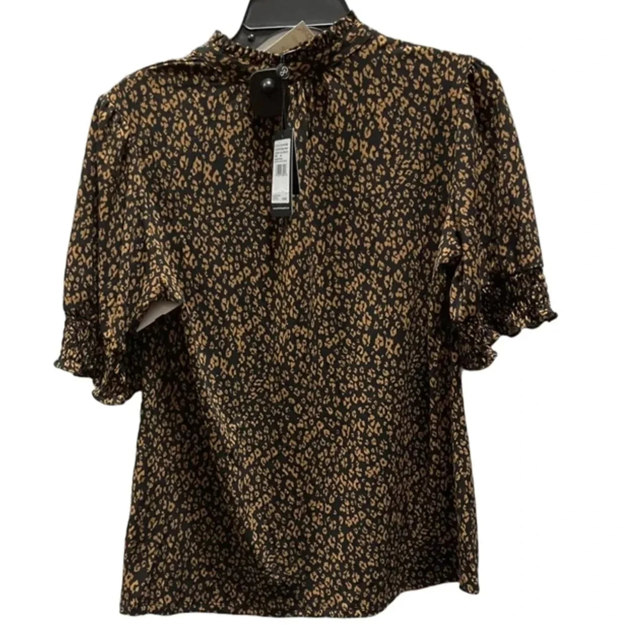 Top Short Sleeve By Adrianna Papell In Animal Print, Size: M