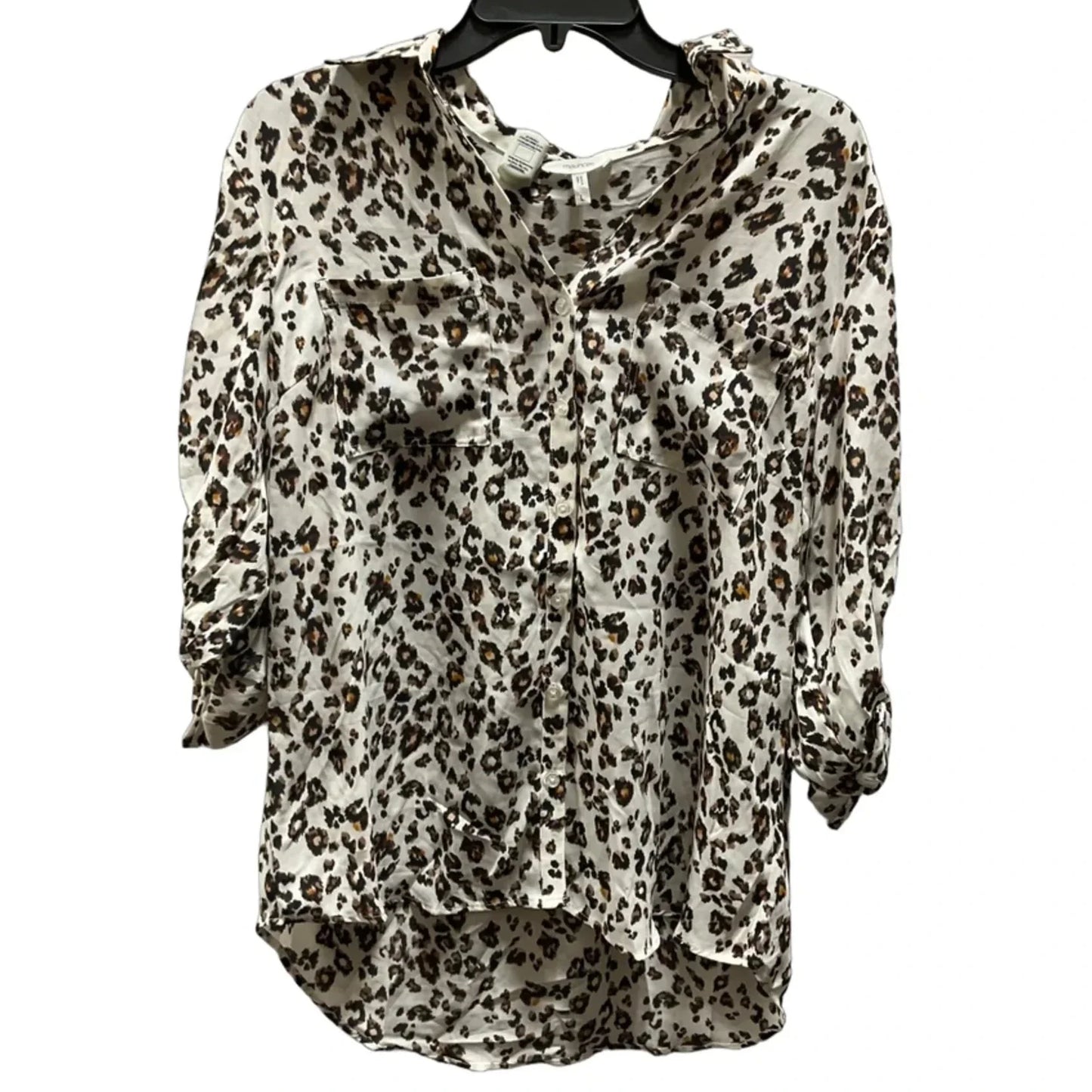 Blouse Long Sleeve By Maurices In Animal Print, Size: L