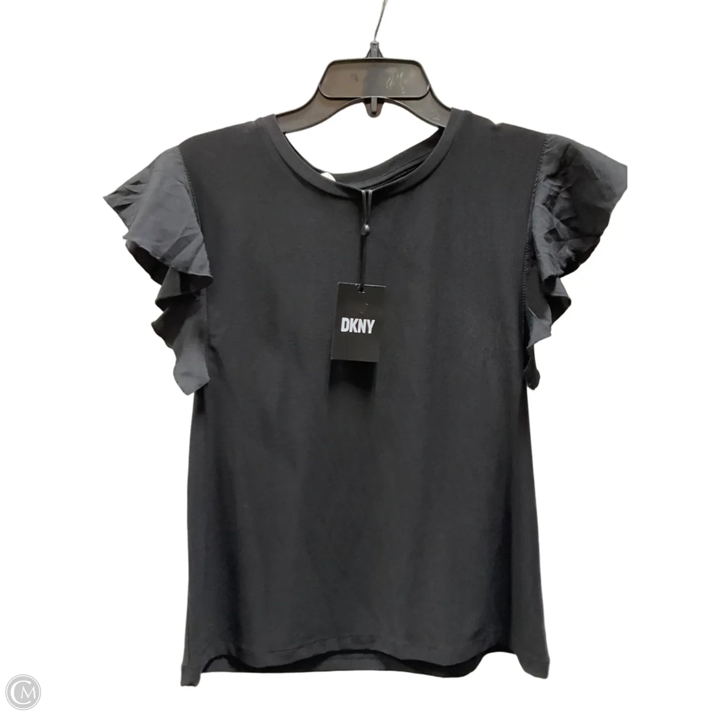 Top Short Sleeve By Dkny In Black, Size: S