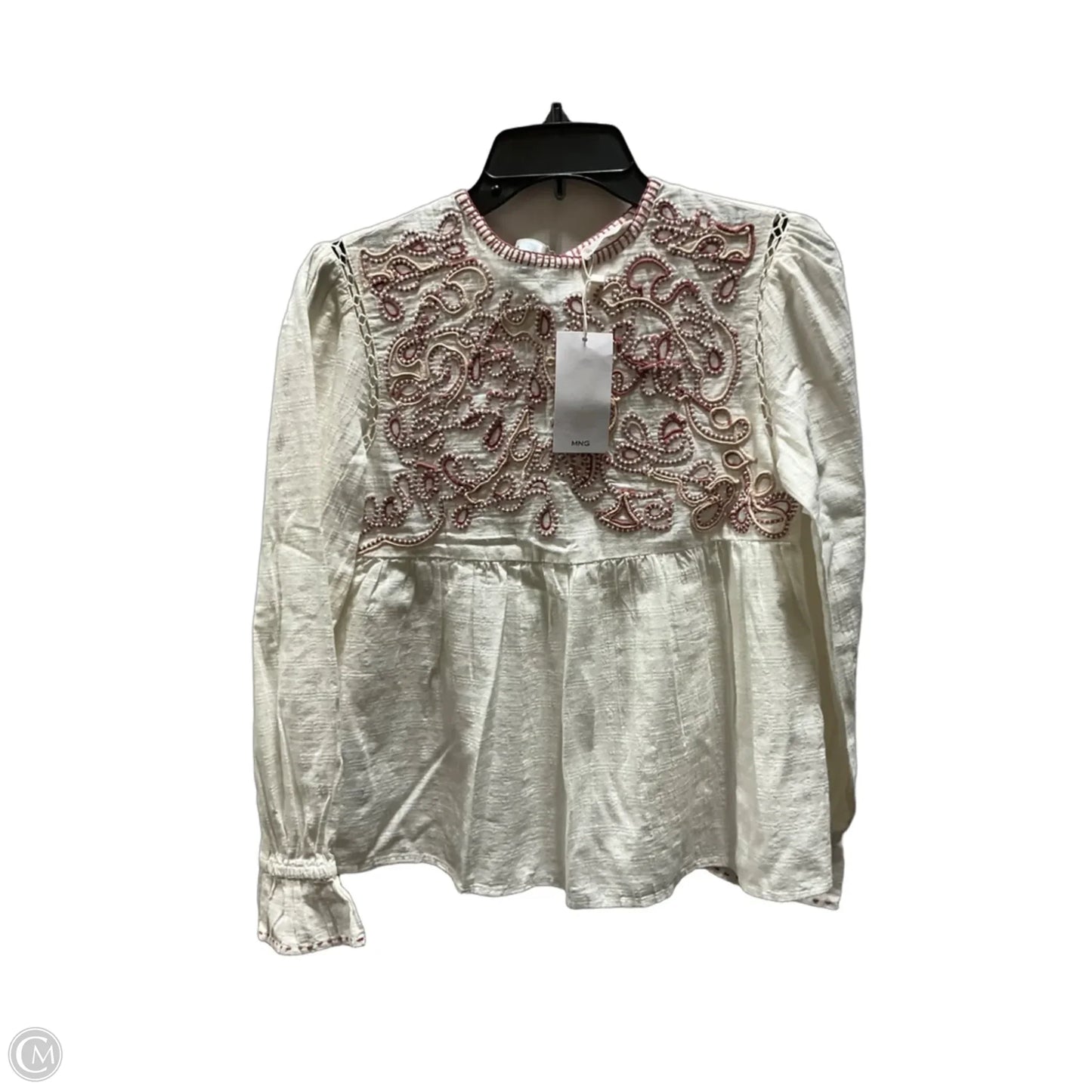 Top Long Sleeve By Mango In Cream, Size: Xxs